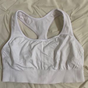 white sports bra